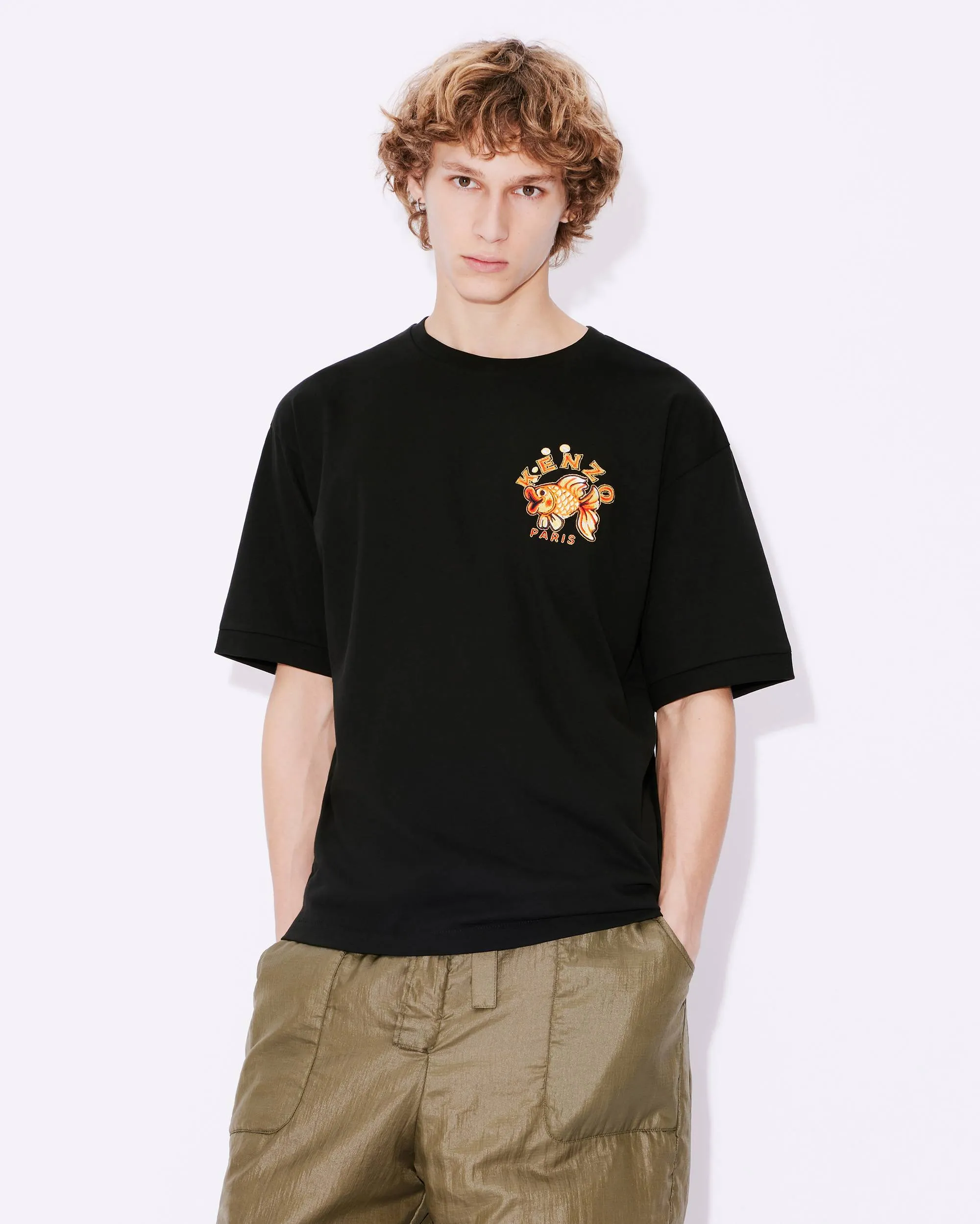 KENZO 24 New Year Limited Lucky Fish LOGOT T-shirt Color: White Black Size: M L XL XXL Three Standards Style Number: K 90